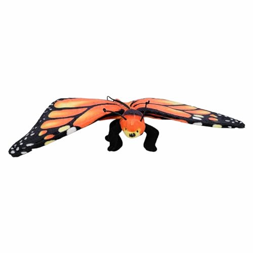 Zugar Land Plush Toy Butterfly - 11 Inch Soft Stuffed Animal, Orange Monarch or Blue Morpho with Double Wings