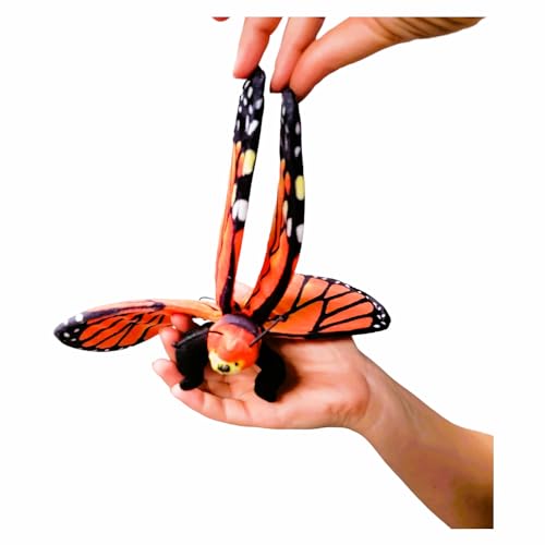 Zugar Land Plush Toy Butterfly - 11 Inch Soft Stuffed Animal, Orange Monarch or Blue Morpho with Double Wings