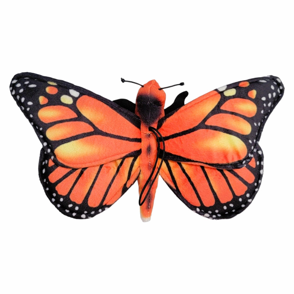 Zugar Land Plush Toy Butterfly - 11 Inch Soft Stuffed Animal, Orange Monarch or Blue Morpho with Double Wings