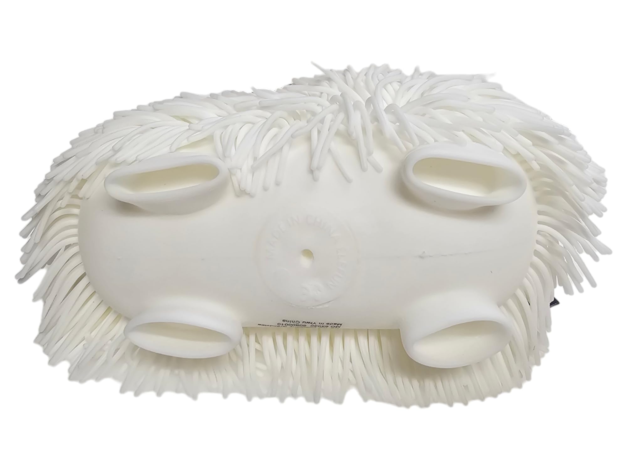 Zugar Land Soft Shaggy Puffer Dog Toy – Squishy, Stretchy Air-Filled Fun for Dogs (White, 8" x 5")