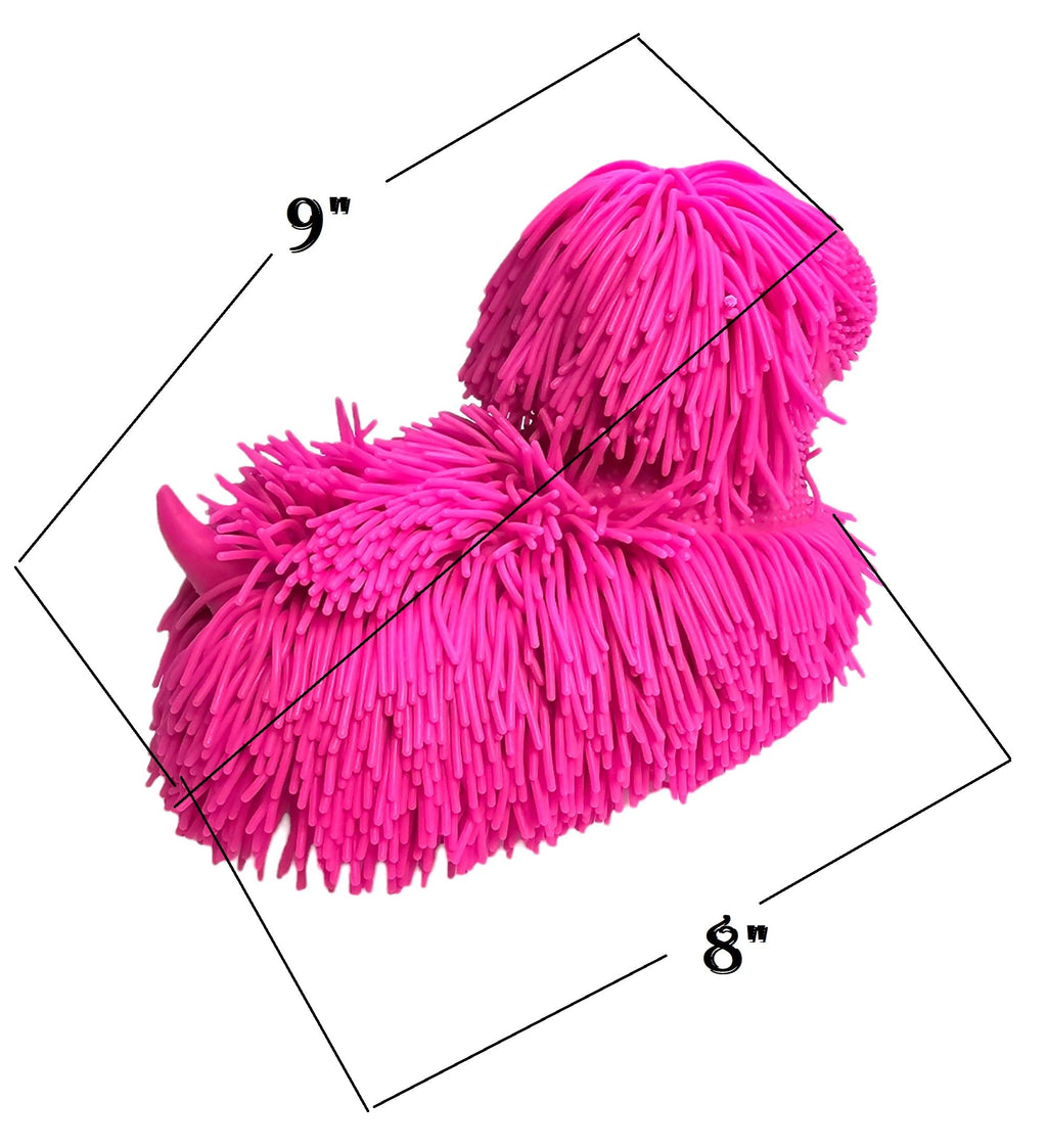 Zugar Land Soft Shaggy Puffer Dog Toy – Squishy, Stretchy Air-Filled Fun for Dogs (White, 8" x 5")