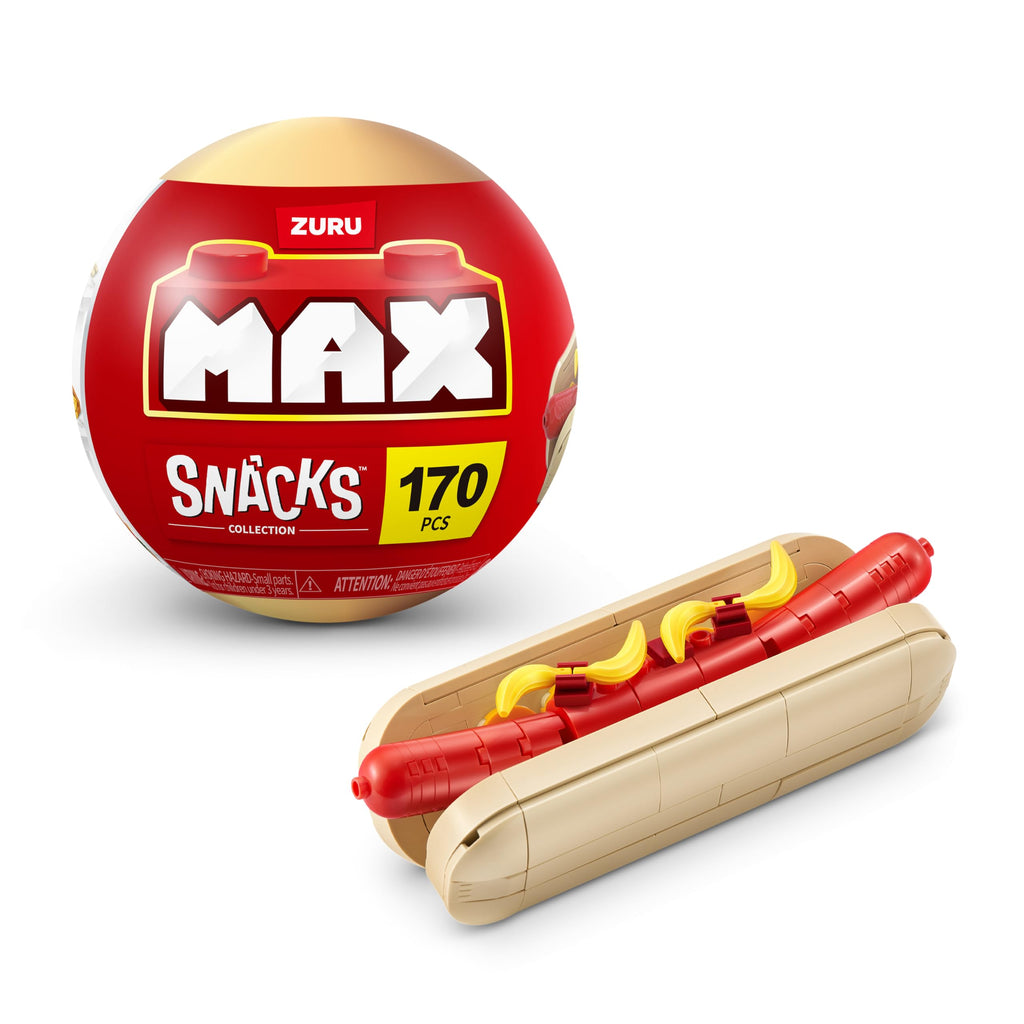 ZURU MAX Premium Snacks Hotdog Building Bricks Set – 200 Pieces, Compatible with Leading Brands