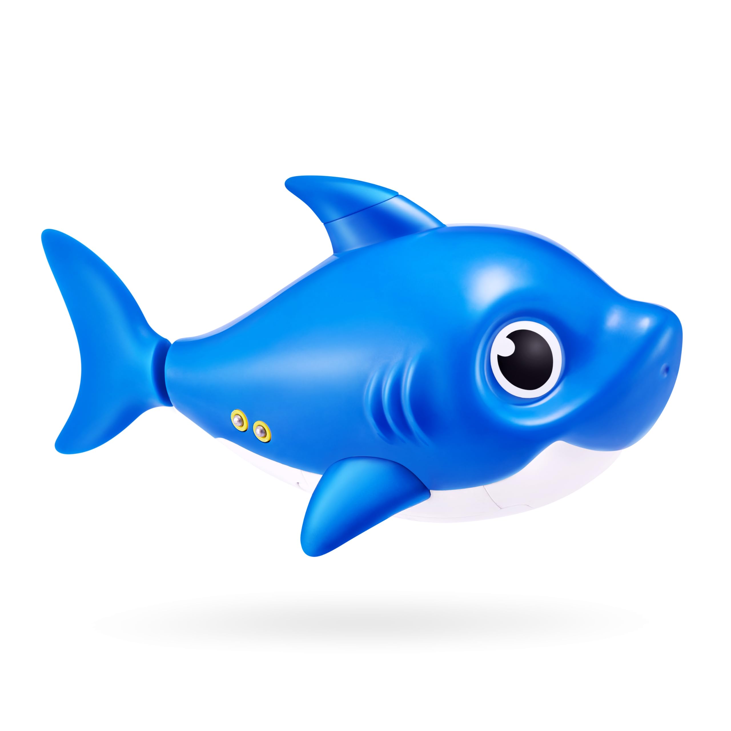 ZURU Robo Alive Junior Daddy Shark Bath Toy – Singing and Swimming with New Silicon Fins (Blue)