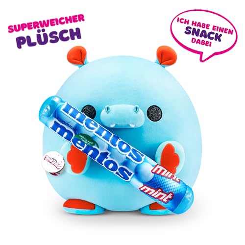 ZURU Snackles Super Sized Hippo Plush – 14 Inch Ultra Soft Stuffed Animal with Mentos Surprise