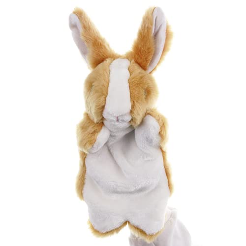 ZUXUCUVU Brown Bunny Hand Puppet – Soft Plush Rabbit Toy for Kids' Imaginative Play & Storytelling