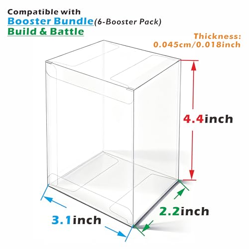 ZZHOB 10-Pack Clear Acrylic Display Case for Booster Bundle – Foldable Plastic Protector for 6-Booster Pack Collection