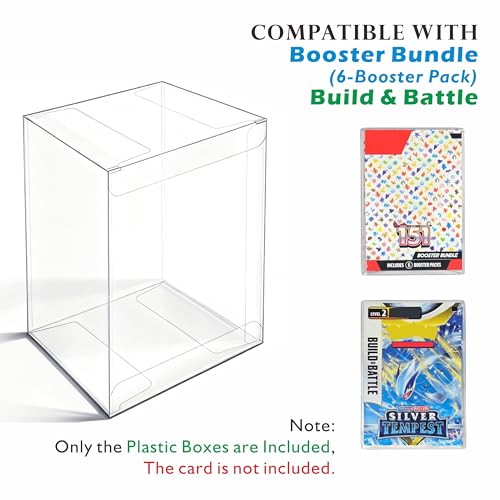 ZZHOB 10-Pack Clear Acrylic Display Case for Booster Bundle – Foldable Plastic Protector for 6-Booster Pack Collection