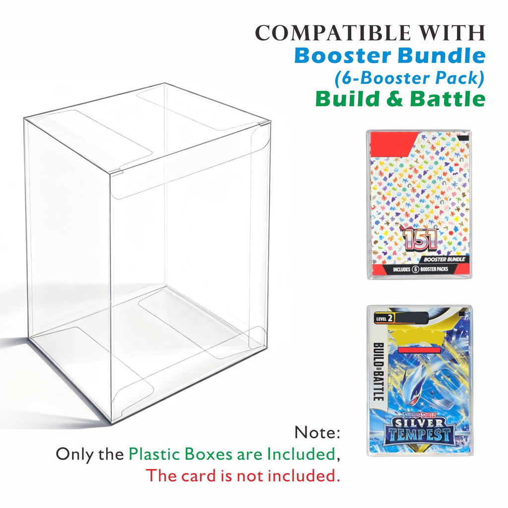 ZZHOB 10-Pack Clear Acrylic Display Case for Booster Bundle – Foldable Plastic Protector for 6-Booster Pack Collection