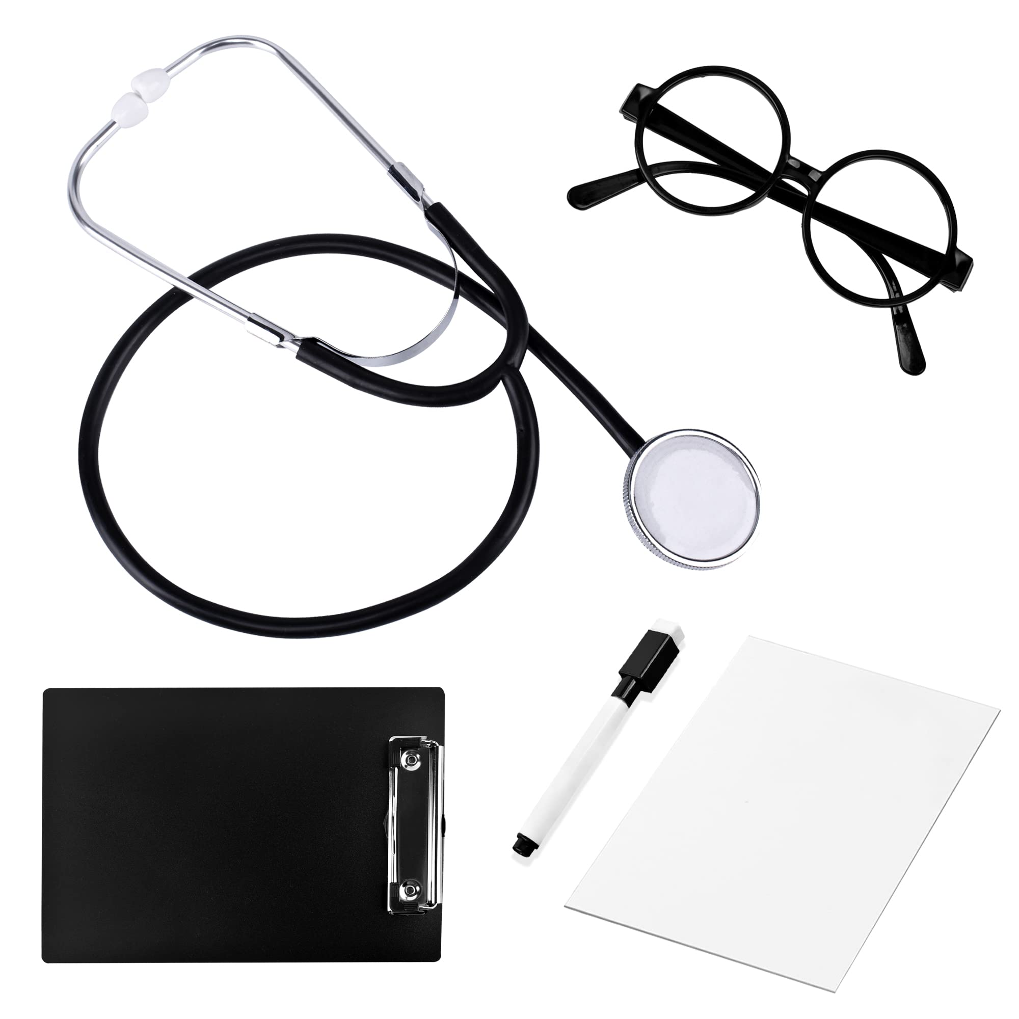 ZZIHAN 9-Piece Doctor Costume for Kids – Real Stethoscope, Clipboard & More