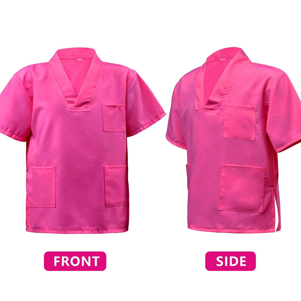 ZZIHAN 9-Piece Kids Doctor Costume – Pink Scrubs Set with Real Stethoscope for Ages 3-12