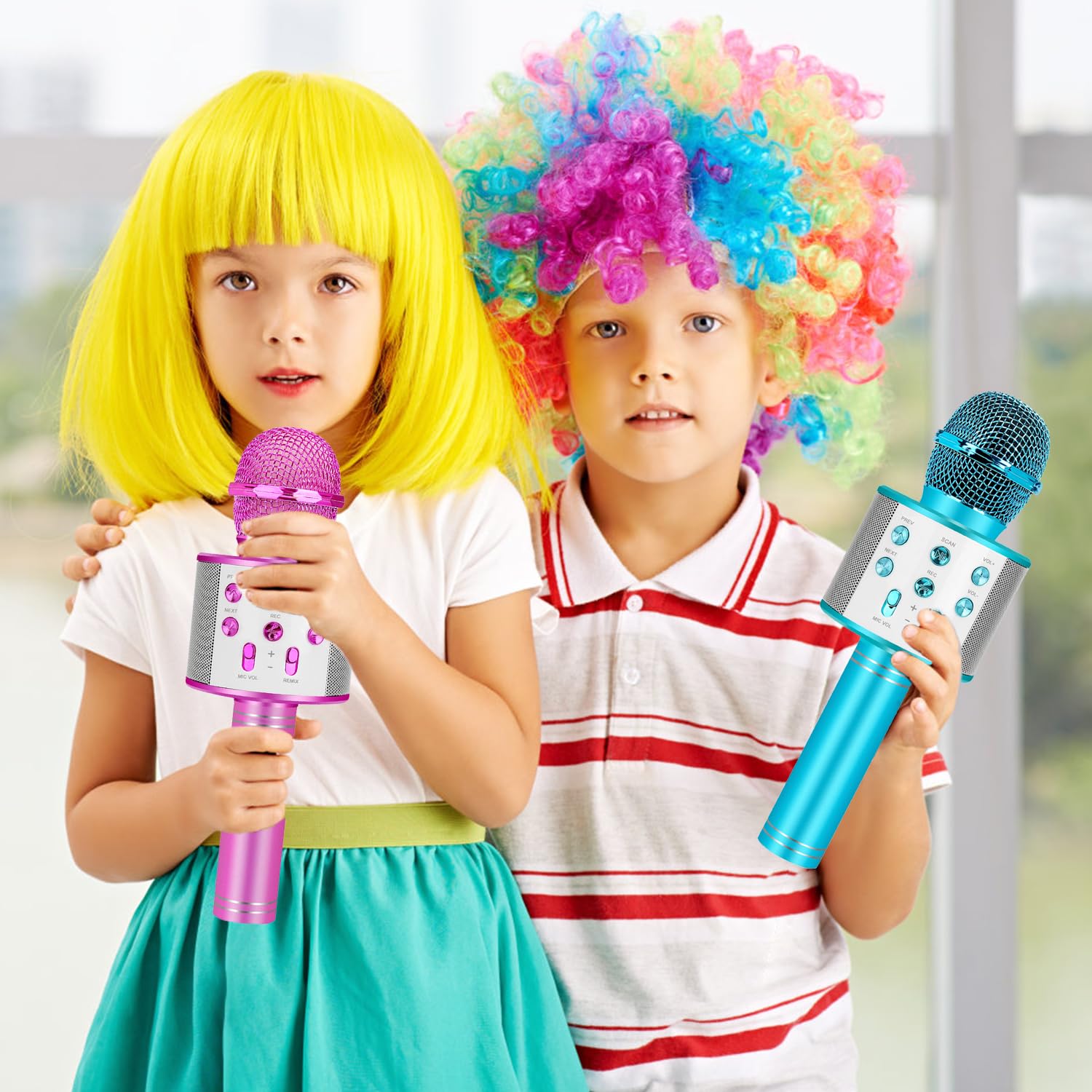 ZZLWAN Purple Kids Karaoke Microphone for Girls Ages 3-8 - 4-in-1 Bluetooth Speaker, Recorder, Radio, 5 Voice Modes, Durable Aluminum Alloy, UL Certified Battery