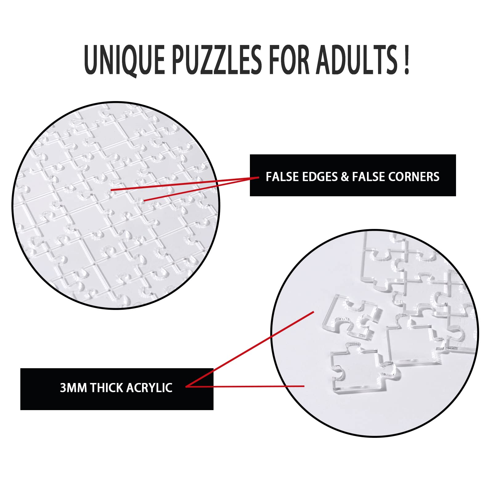 ZZYFGH 120-Piece Clear Acrylic Puzzle – Impossible Challenge for Adults